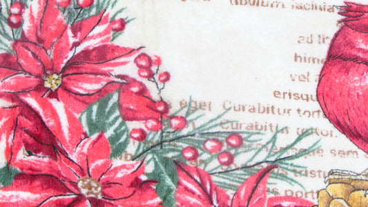 Świąteczna Ścierka Kuchenna – Kardynały, Dzwonki i Poinsecja