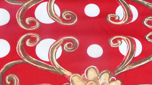 Ściereczka Kuchenna Świąteczna – Zabawne Renifery i Czerwone Grochy