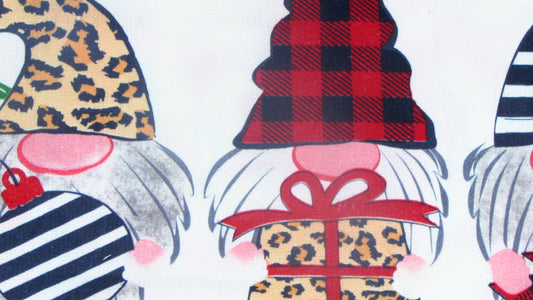 Ściereczka Kuchenna Świąteczna – Skrzaty, Panterka i Napis Merry & Bright