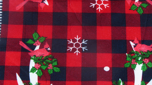 Ściereczka Kuchenna Świąteczna – Biały Renifer i Czerwona Krata Buffalo
