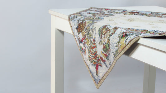 Nakładka Gobelinowa Kwadratowa Świąteczna – Zimowe Miasteczko