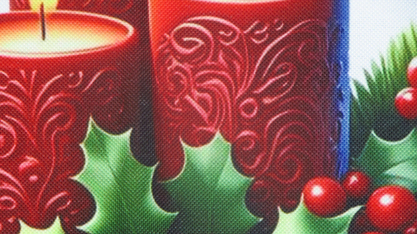 Świąteczny Bieżnik w Kratę – Motyw Świec i Stroika