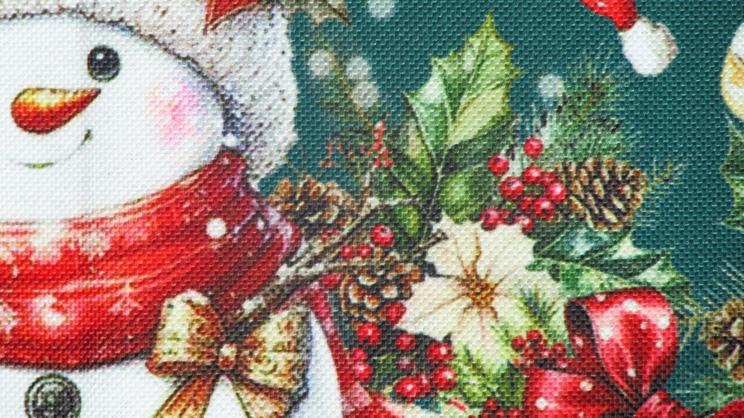 Zielony Bieżnik Świąteczny – Wesoły Bałwan i Pierniki