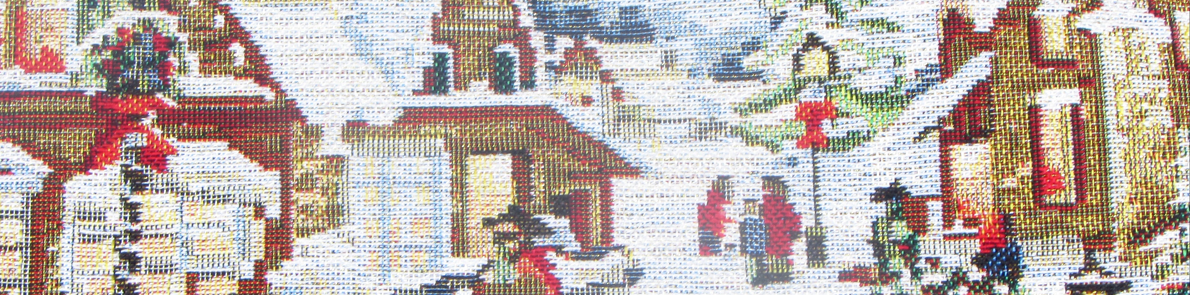 Poszewka Gobelinowa Świąteczna – Zimowy Pejzaż z Kuligiem i Miasteczkiem