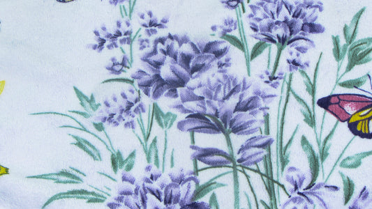 Fioletowa Ścierka Kuchenna – Lawenda i Motyle w Ozdobnej Ramce