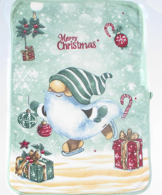 Ściereczka Kuchenna Świąteczna – Skrzat na Łyżwach i Prezenty
