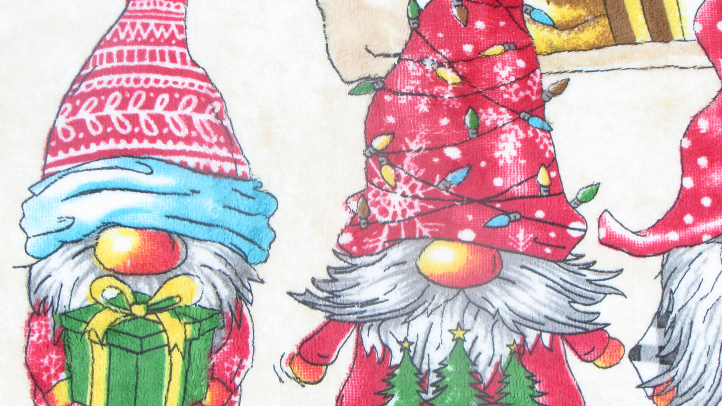 Ściereczka Kuchenna Świąteczna – Trzy Skrzaty Retro na Beżowym Tle