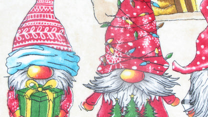 Ściereczka Kuchenna Świąteczna – Trzy Skrzaty Retro na Beżowym Tle