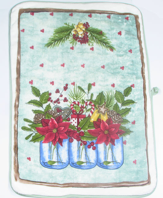 Ściereczka Kuchenna Świąteczna – Zimowe Bukiety w Słoikach i Pierniczki