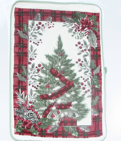 Ściereczka Kuchenna Świąteczna – Klasyczna Choinka i Czerwona Krata