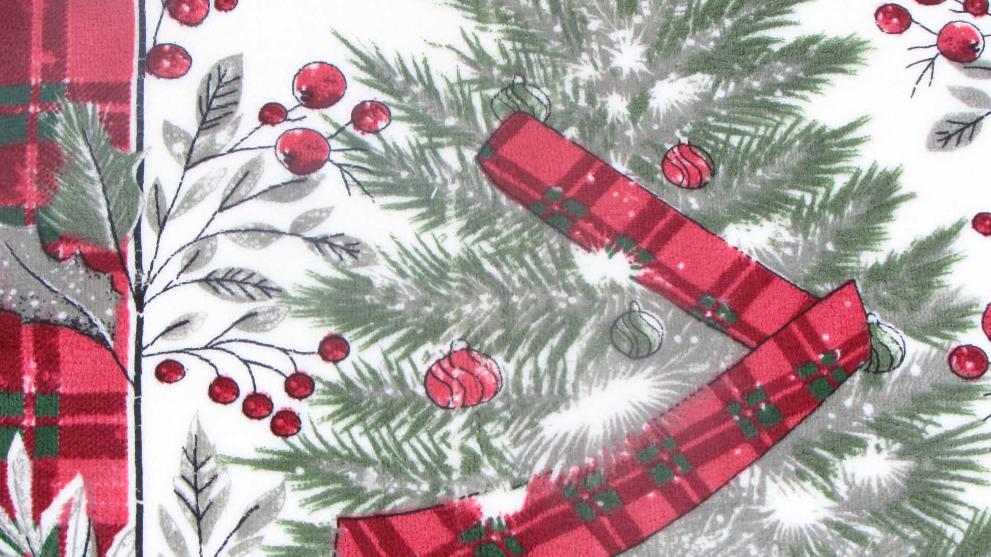 Ściereczka Kuchenna Świąteczna – Klasyczna Choinka i Czerwona Krata