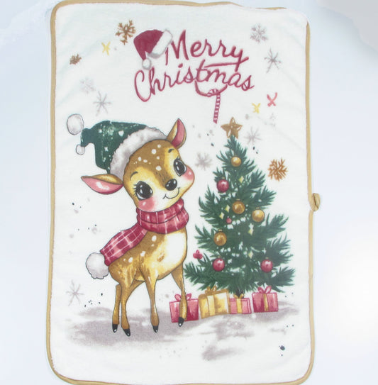 Ściereczka Kuchenna Świąteczna – Uroczy Jelonek i Choinka