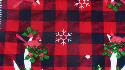 Ściereczka Kuchenna Świąteczna – Biały Renifer i Czerwona Krata Buffalo