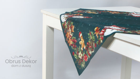 Zielony Kwadrat Świąteczny – Wesoły Bałwan i Pierniki