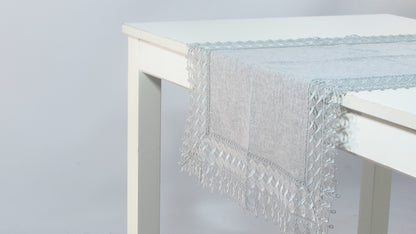 Bieżnik Prostokątny z Szeroką Koronką – Beż lub Szary