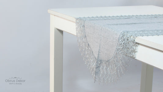 Bieżnik Owalny z Szeroką Koronką – Beż lub Szary