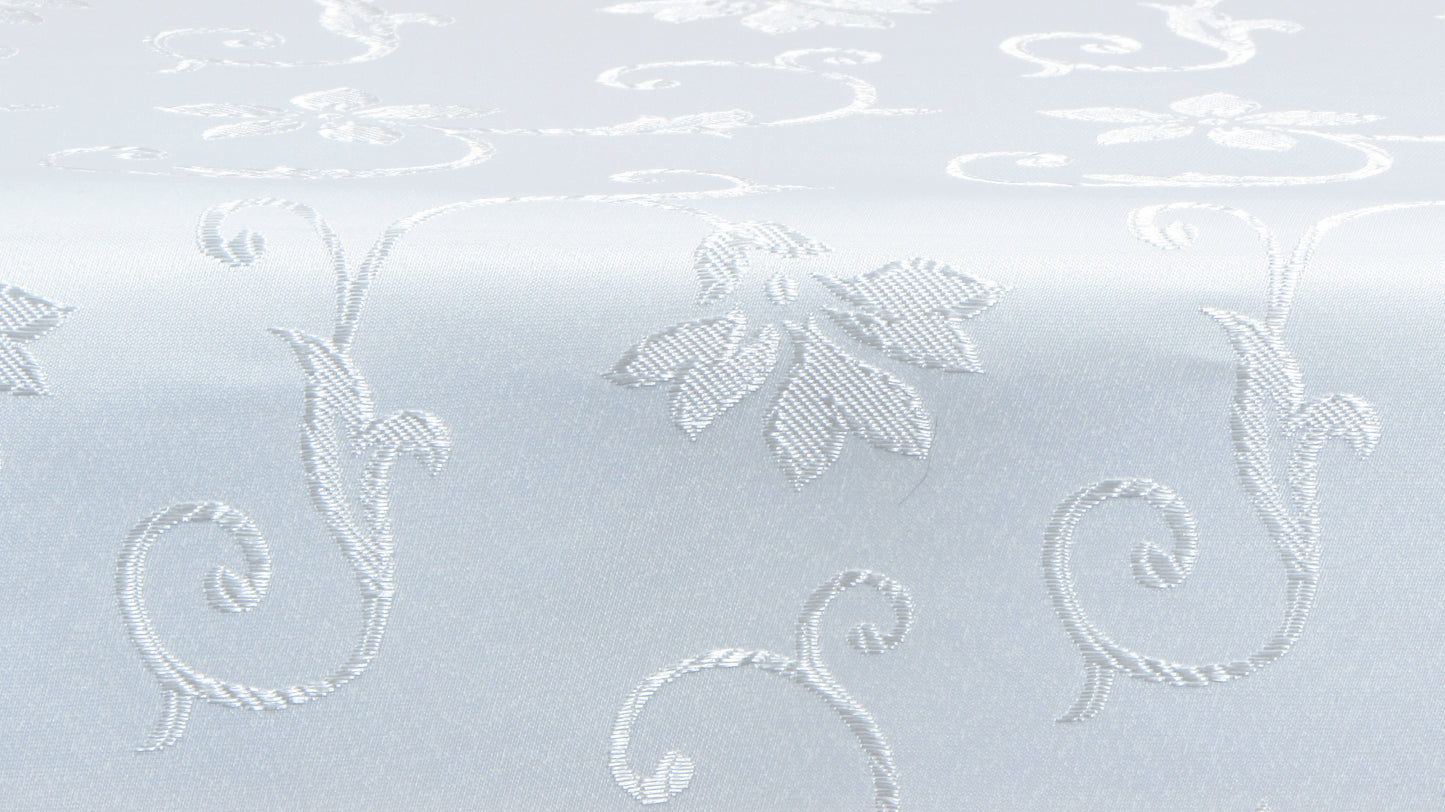 Obrus Biały Ekskluzywny – Satynowy Połysk i Szeroka Koronka