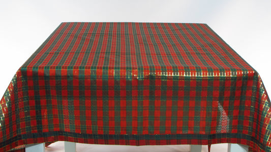 Świąteczny Obrus w Kratę – Czerwień, Zieleń i Złoto