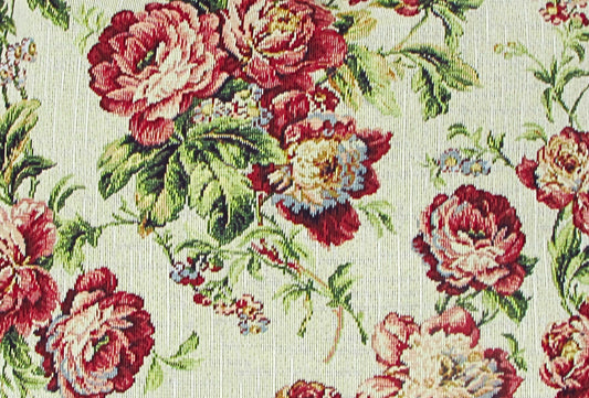 Poszewka Haftowana Boho – Czerwone Kwiaty i Roślinne Ornamenty