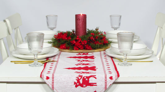 Szary Bieżnik Świąteczny – Czerwone Renifery i Chwost