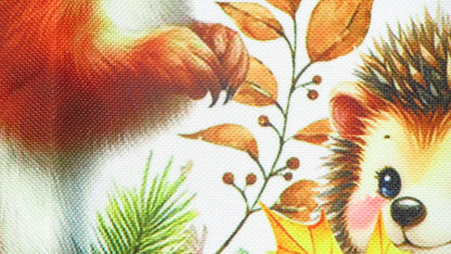 Jesienny Bieżnik na Stół – Wiewiórka, Jeż i Kolorowe Liście