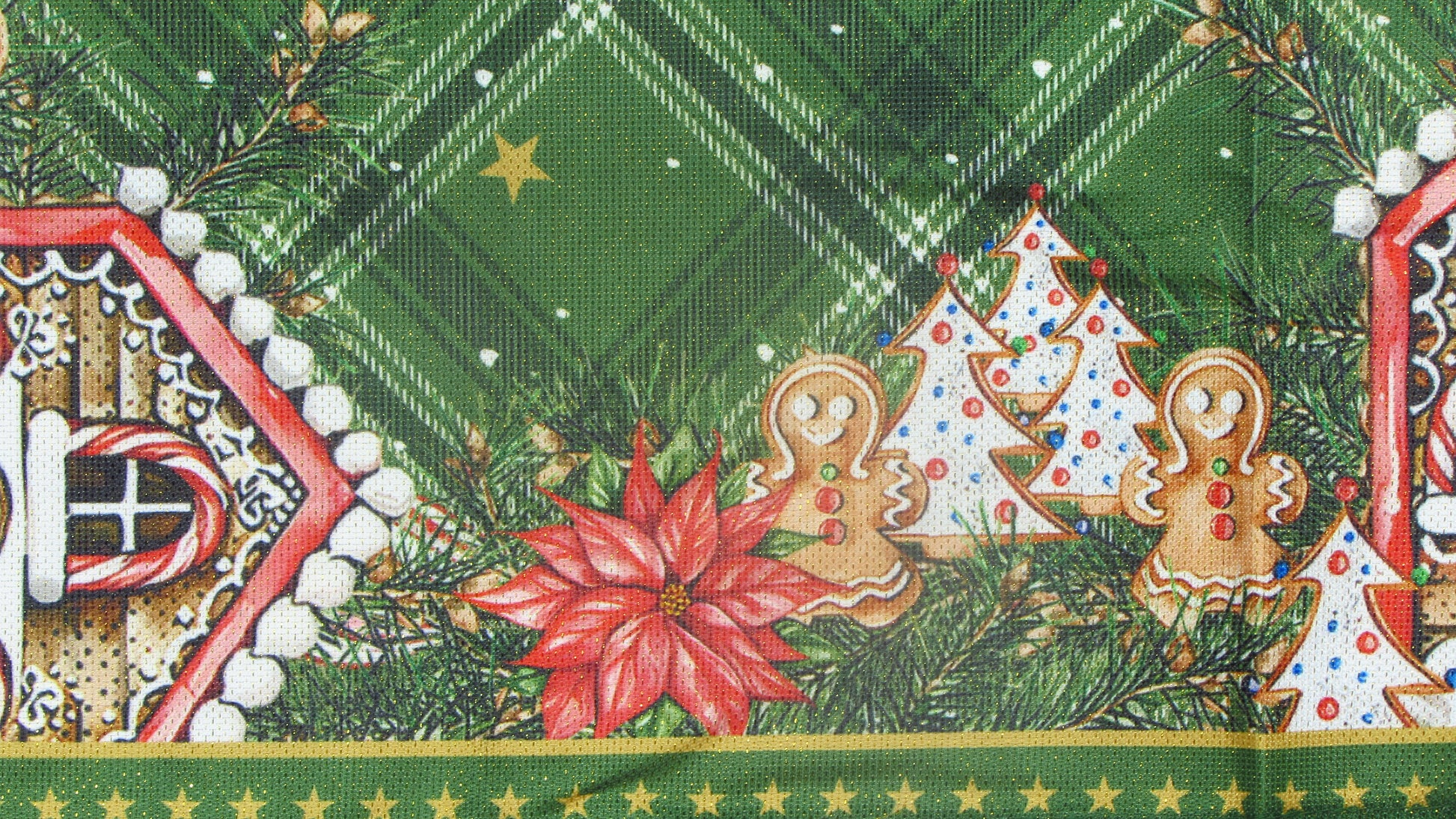 Zielony Bieżnik Świąteczny – Piernikowa Kraina i Złota Nitka