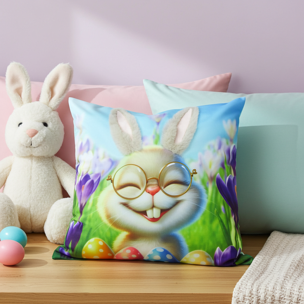 Poszewka Wielkanocna Zajączek w Okularach 3D – Dwustronna